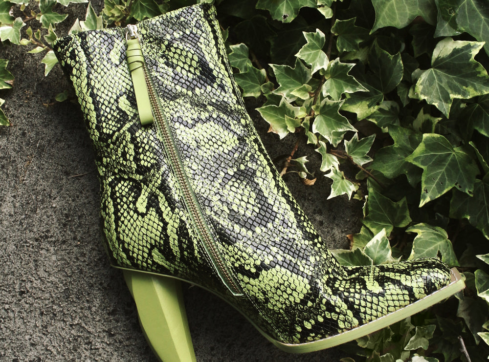 Serpentine High Heel Ankle Boot