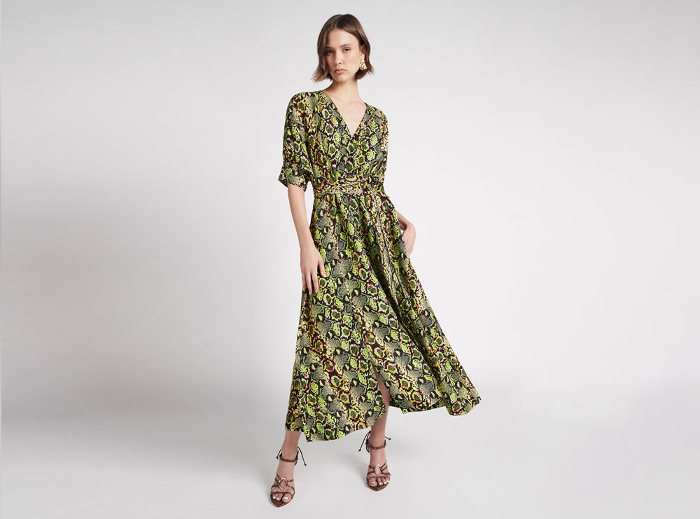 Serpentine Belted Midi Dress