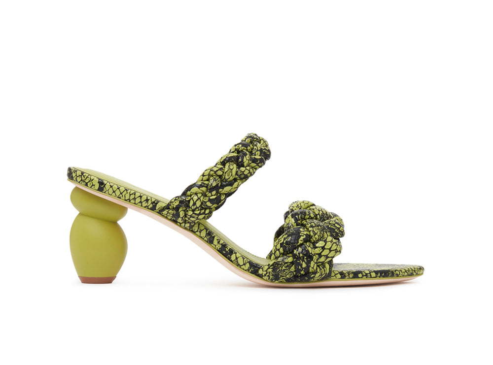 Stone Woven Heeled Sandal